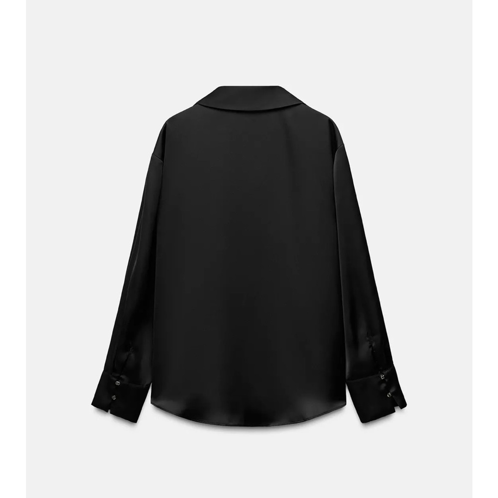 Zara Satin Effect Basic Shirt - Picture 4 of 6